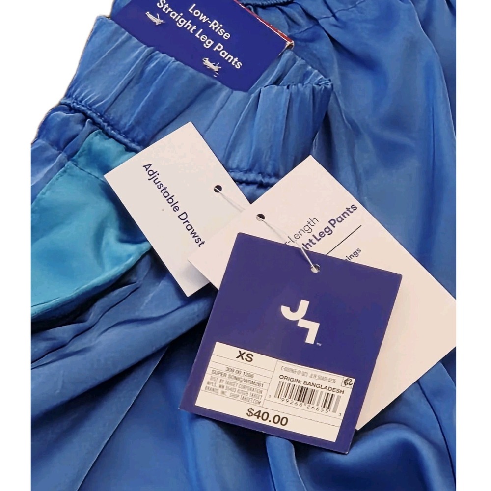 New Joy Lab Low-Rise Satin Tear Away Track Pants Blue Women’s Sz XS - Picture 5 of 5